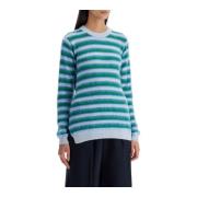 Stribet Mohair Crewneck Pullover