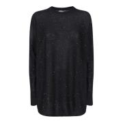 Sort Paillet Prydet Langærmet Sweater