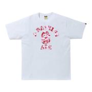 Camo College Tee White/Pink