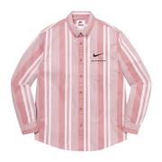 Begrænset udgave Pink Stripe Bomuld Twill Skjorte