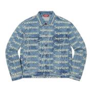 Retro Frayed Logo Denim Jacket