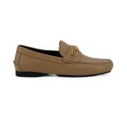 Beige Kalveskind Loafers Sko