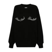 Sort Sweater med Logo Print