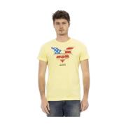 Sunshine Yellow Casual Tee med Grafisk Print