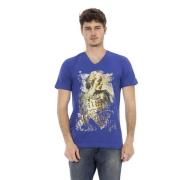 Elegant V-hals T-shirt med Frontprint