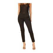 Slim Women's Chino Bukser i Stræk Satin