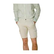 Slim Fit Cargo Bermuda i Stretch Satin