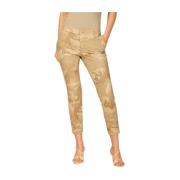 Curvy Chino Bukser i Tencel Camouflage