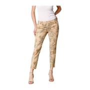 Curvy Chino Capri Bukser med Blomsterprint