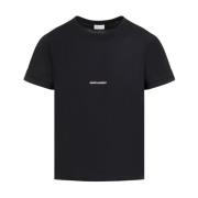 Sort Bomulds T-shirt med Logo