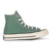 Vintage Grøn Canvas Hi-Top Sneakers