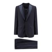 Uldblanding Tuxedo med Gilet og Satin Profiler