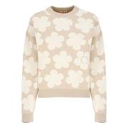 Beige Sweater med Hana Dots Mønster