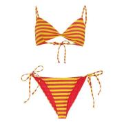 Stribet Bikini Top i Gul