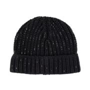 Blød Vinter Beanie med Lurex Detaljer