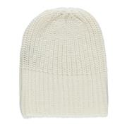 Ivory Uld Beanie Elastisk Ribmønster