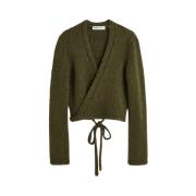 Wrap Knit Olive Cartoon Wool