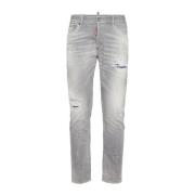 Grå Distressed Skinny Jeans