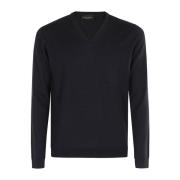 V-hals Sweater i Uldblanding