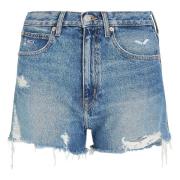 Distressed Frayed Hem Denim Hotpants Shorts