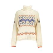 Elegant Beige High Neck Sweater