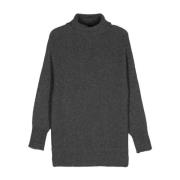 Grå Uld Rullekrave Sweater