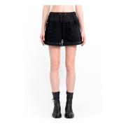 Sort Bomuld Jersey Denim Shorts