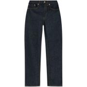 Indigo Bomuld Jeans Lige Hem