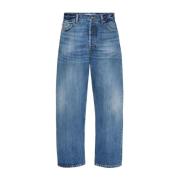 Blå Denim Jeans Klassisk Stil