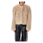 Eco Fur Jakke Outerwear Ecru