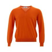 Elegant Bomuld Orange Herre Sweater