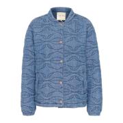 Quiltet Denim Bomber Jakke Maine Blue