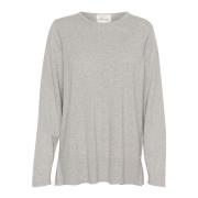 Grå Melange Strik Pullover Sweater