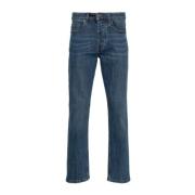 Blå Denim Jeans Logo Patch Slim Fit