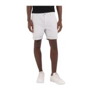 Hvide Chino Shorts med Polerede Lommer