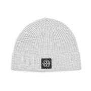 Grå Melange Uld Beanie Hat