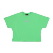 Cropped Logo Tee i Lime/Lilla