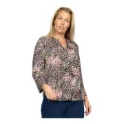 Rose Leo Print Langærmet Bluse