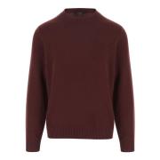 Uld Kashmir Crew Neck Sweater Bordeaux