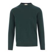 Grøn Uld Pullover Crew Neck