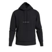 Sort Institutional Hoodie med Hvidt Logo