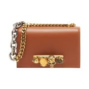 Brun Mini Jewelled Satchel Taske