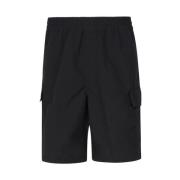 Sorte Cargo Shorts Elastisk Talje