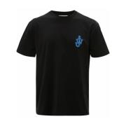 Anker Logo Patch T-Shirt Sort Bomuld