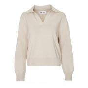 Afslappet pasform V-hals polo sweater