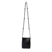 Minimalist Læder Crossbody Taske med Nitter