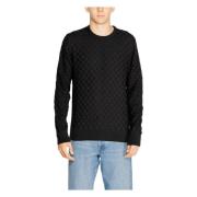 Sort Strik Rund Hals Sweater