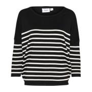 Stribet Oversized Pullover Sweater