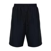 Marineblå Honeycomb Tekstur Shorts