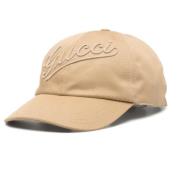 Broderet Bomuld Baseball Cap Lys Brun